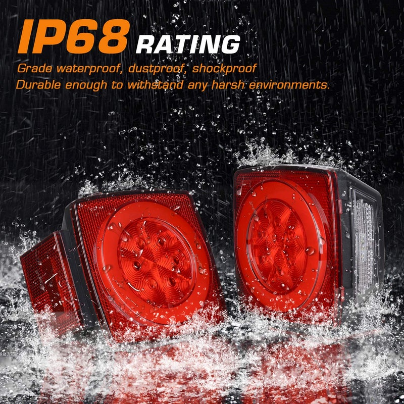 LINKITOM New Halo Submersible LED Trailer Light, Super Bright Brake Stop Turn Tail License Lights for Camper Truck RV Boat Snowmobile Under 80" Inch - Image 4